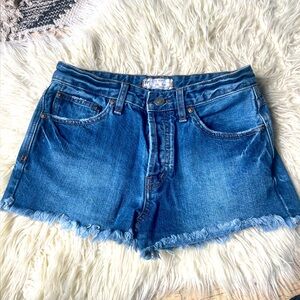 Free People Dark denim cut off shorts